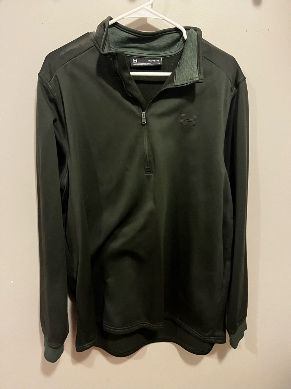 Under Armour Men's Olive Green Quarter-Zip Performance Top